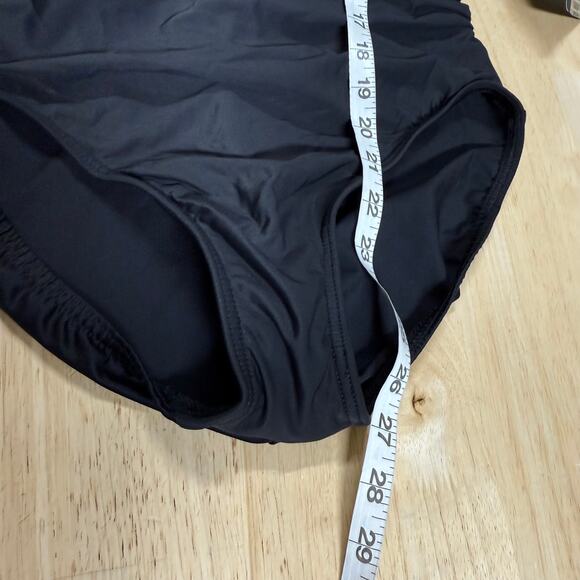 MIRACLESUIT NWT Black Palisades One Piece Swimsuit Size 14 Shirred Slimming - Picture 11 of 13